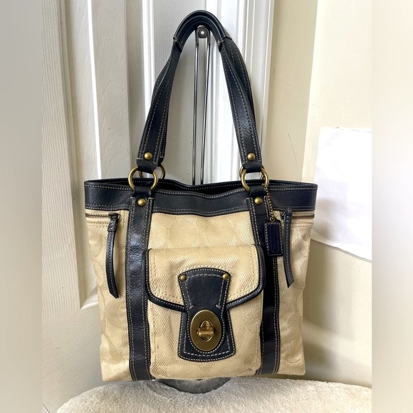 Coach Brown and Tan Tote Bag EUC - Picture 1 of 13